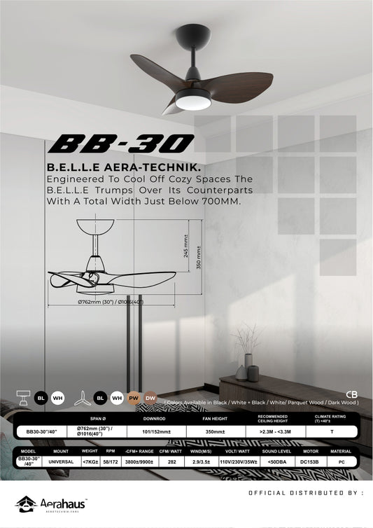 BB-30 Aerahaus Technik DC Ceiling Fan