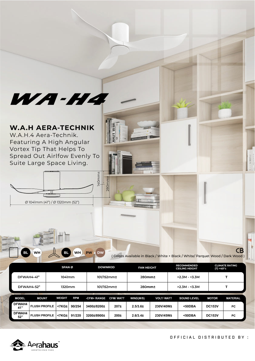 WA-H4 Aerahaus Technik DC Ceiling Fan