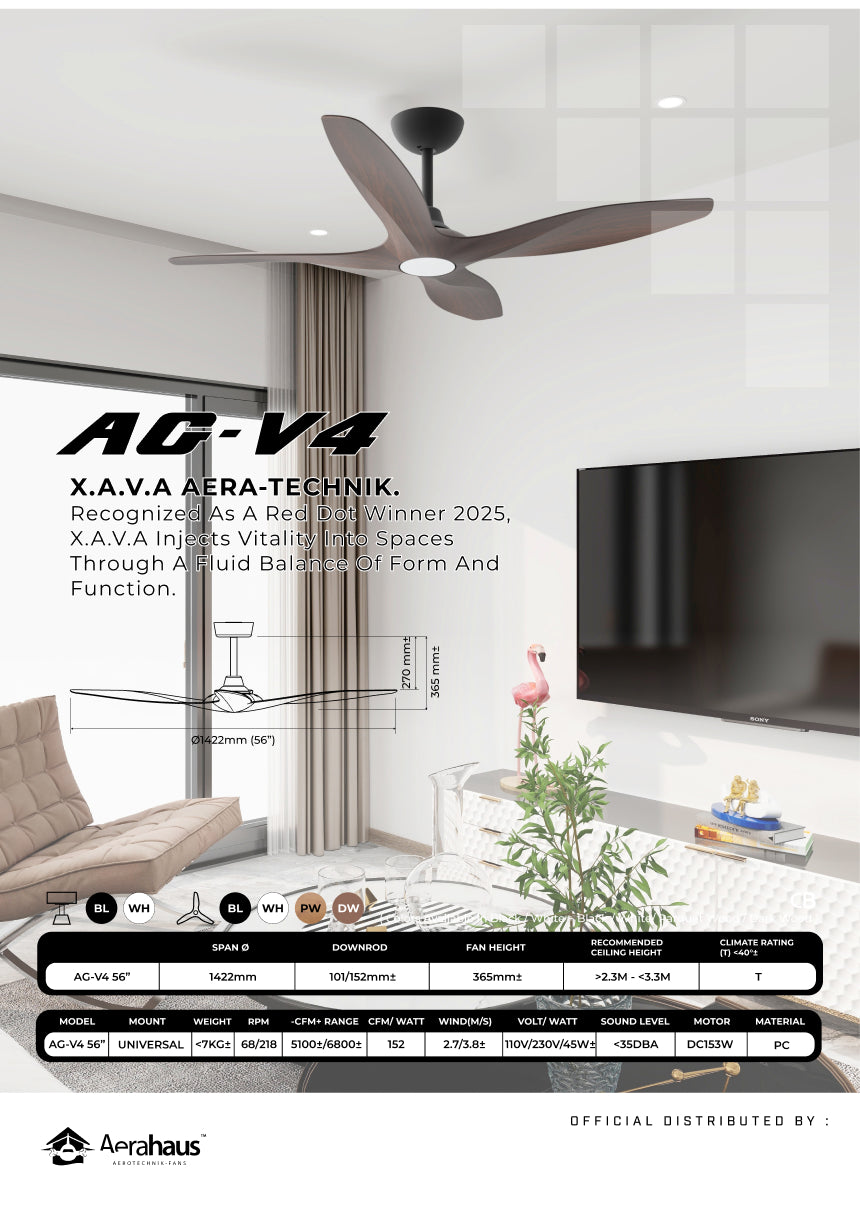 AG-V4 Aerahaus Technik DC Ceiling Fan