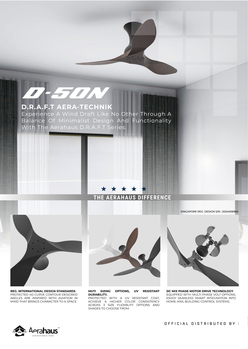 D-50N Aerahaus Technik DC Ceiling Fan